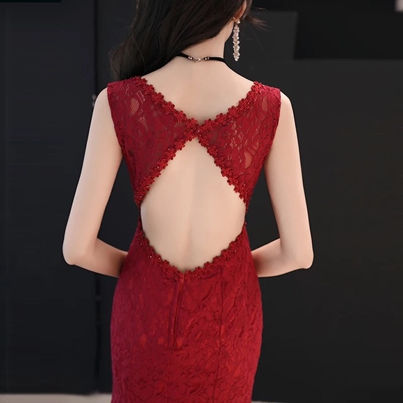 Beautiful red gown used for my wedding reception - Picture 3 of 3